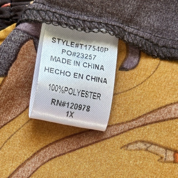 Entro Black Floral Blouse with Orange and Yellow Accents - Picture 6 of 6